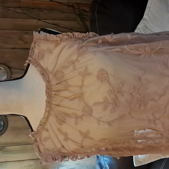 Torrid Floral Blush Pink Lace Sleeveless Blouse Top Office Business Casual Size - Picture 5 of 12